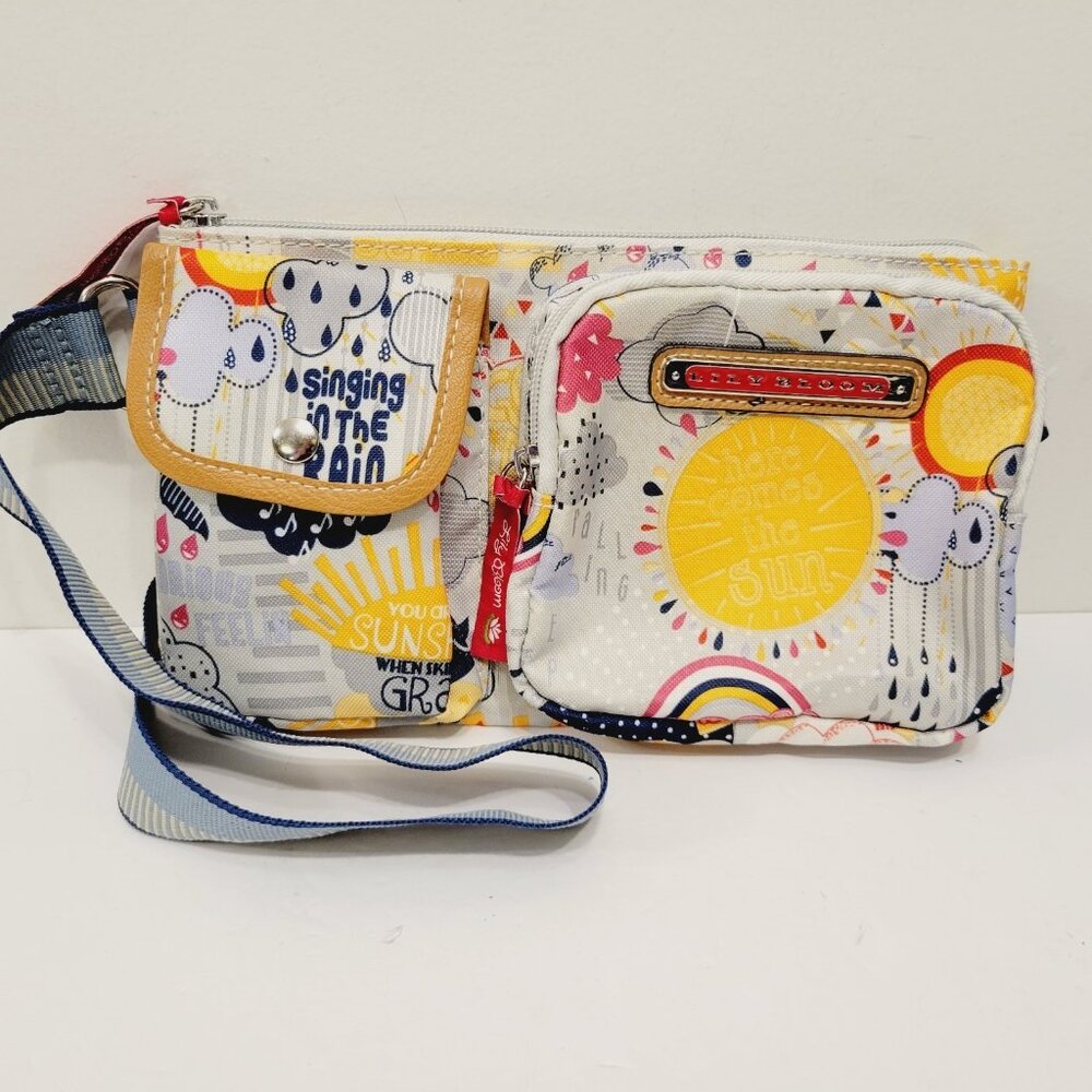 Lily Bloom Singing in the Rain Shoulder Fanny Crossbody Multi Pocket Purse Bag